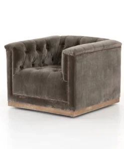 Four Hands Maxx Swivel Chair Sapphire Birch