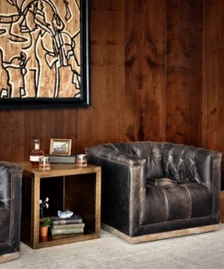 Four Hands Maxx Swivel Chair Destroyed Black 11 Four Hands Maxx Swivel Chair Destroyed Black