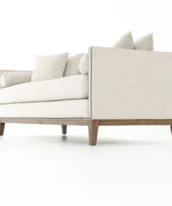 Four Hands Mercury Double Chaise Noble Platinum