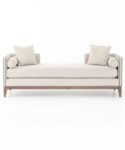 Four Hands Mercury Double Chaise Noble Platinum
