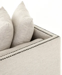 Four Hands Mercury Double Chaise Noble Platinum