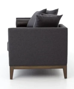 Four Hands Mercury Double Chaise Charcoal Felt