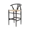 Four Hands New Arrivals Muestra Bar Stool Black Teak