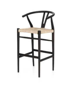 Four Hands New Arrivals Muestra Bar Stool Black Teak