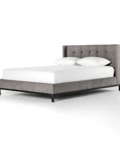 Four Hands Newhall Bed Harbor Grey Upholstery