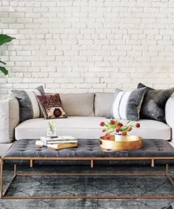 Four Hands New Arrivals Oxford Coffee Table Rialto Ebony Leather