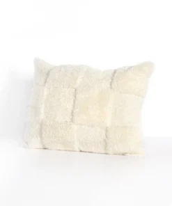 Four Hands New Arrivals Patchwork Shearling Lumbar Pillow