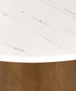 Four Hands New Arrivals Pilo Dining Table Dark Parawood With Marble