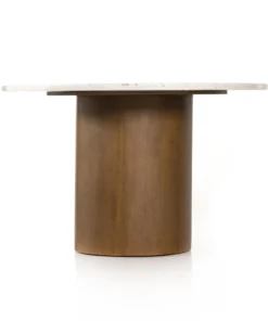 Four Hands New Arrivals Pilo Dining Table Dark Parawood With Marble