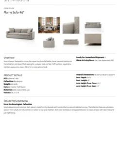 Four Hands Plume Sofa Heather Twill Pewter 19 Four Hands Plume Sofa Heather Twill Pewter