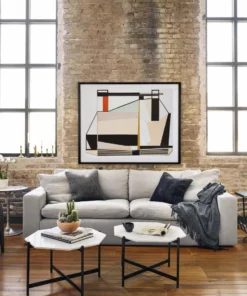 Four Hands Plume Sofa Heather Twill Pewter