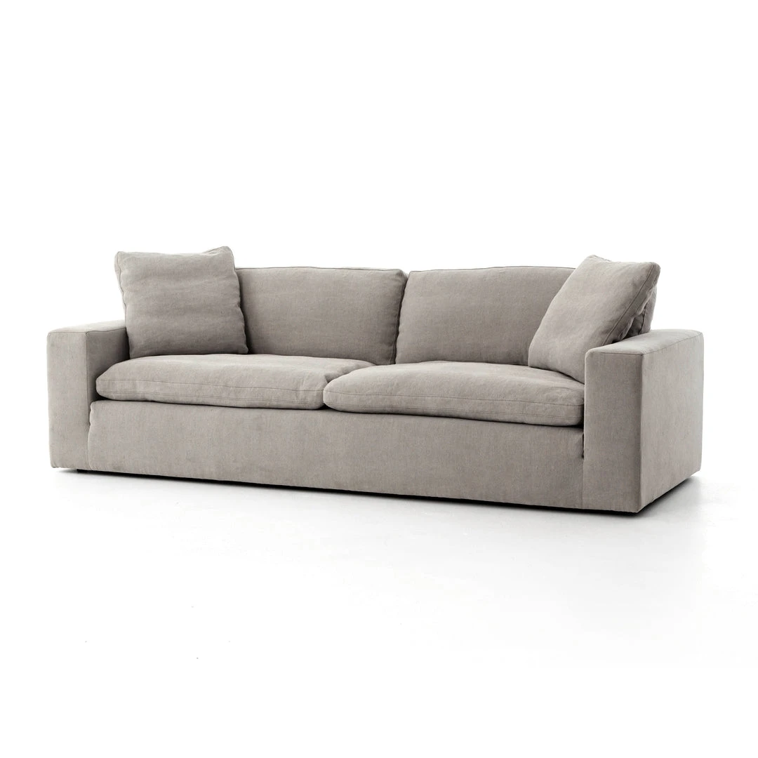 Four Hands Plume Sofa Heather Twill Pewter 1 Four Hands Plume Sofa Heather Twill Pewter
