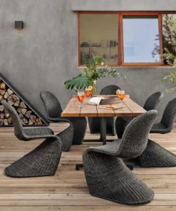 Four Hands Portia Outdoor Dining Chair Vintage Coal