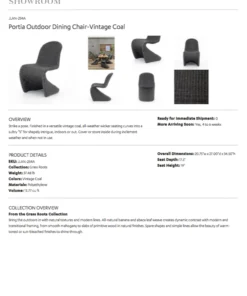 Four Hands Portia Outdoor Dining Chair Vintage Coal 22 Four Hands Portia Outdoor Dining Chair Vintage Coal