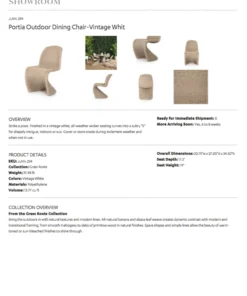 Four Hands Portia Outdoor Dining Chair Grey Wash