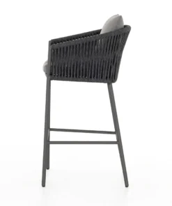 Four Hands Porto Outdoor Bar Stool Charcoal