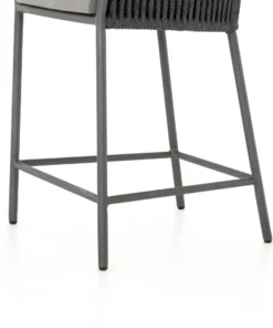 Four Hands Porto Outdoor Bar Stool Charcoal