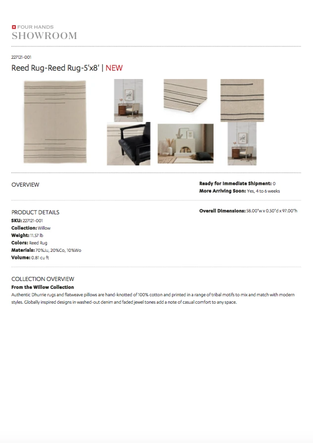 Four Hands Reed Rug 9 Four Hands Reed Rug