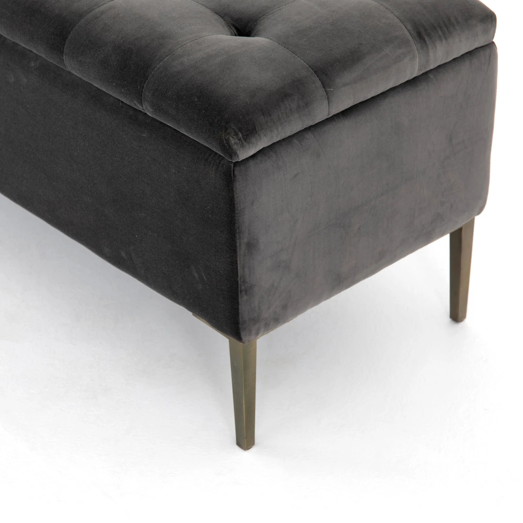 Four Hands Rennie Trunk Grey Velvet 3 Four Hands Rennie Trunk Grey Velvet