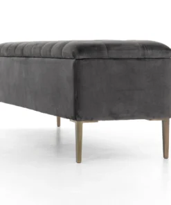 Four Hands Rennie Trunk Grey Velvet 12 Four Hands Rennie Trunk Grey Velvet