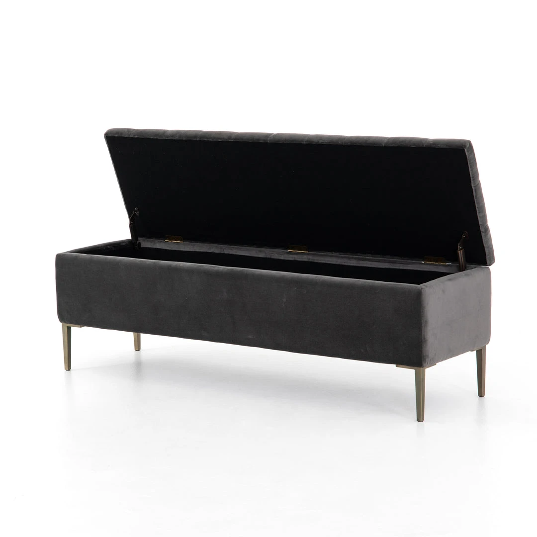 Four Hands Rennie Trunk Grey Velvet 4 Four Hands Rennie Trunk Grey Velvet