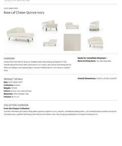 Four Hands New Arrivals Rose Chaise Left Arm