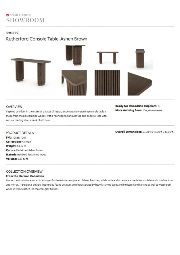 Four Hands New Arrivals Rutherford Console Table Ashen Brown 10 Four Hands New Arrivals Rutherford Console Table Ashen Brown