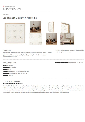 Four Hands See Through Gold Artwork New Arrivals 7 Four Hands See Through Gold Artwork New Arrivals