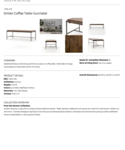 Four Hands Simien Coffee Table Gunmetal New Arrivals