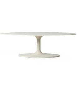 Four Hands Simone Oval Coffee Table Textured White Matte New Arrivals