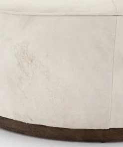 Four Hands Sinclair Large Round Ottoman Whistler Oyster Suede New Arrivals