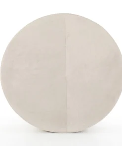 Four Hands Sinclair Large Round Ottoman Whistler Oyster Suede New Arrivals