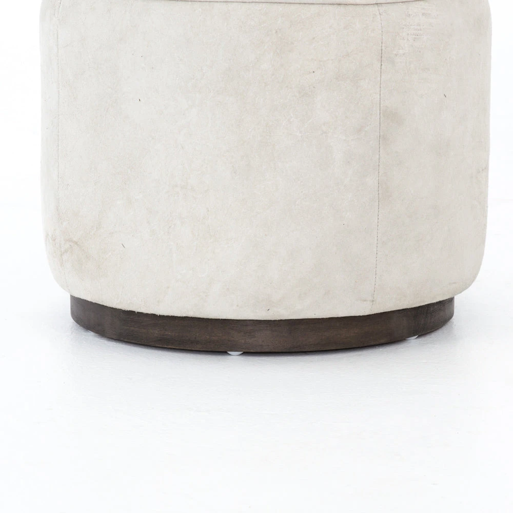 Four Hands Sinclair Round Ottoman Whistler Oyster Suede 3 Four Hands Sinclair Round Ottoman Whistler Oyster Suede