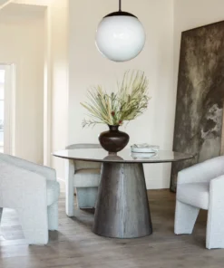 Four Hands Skye Round Dining Table White Marble