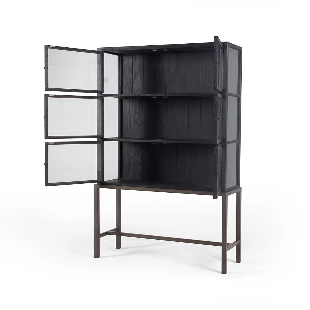 Four Hands New Arrivals Spencer Curio Cabinet Drifted Black 3 Four Hands New Arrivals Spencer Curio Cabinet Drifted Black