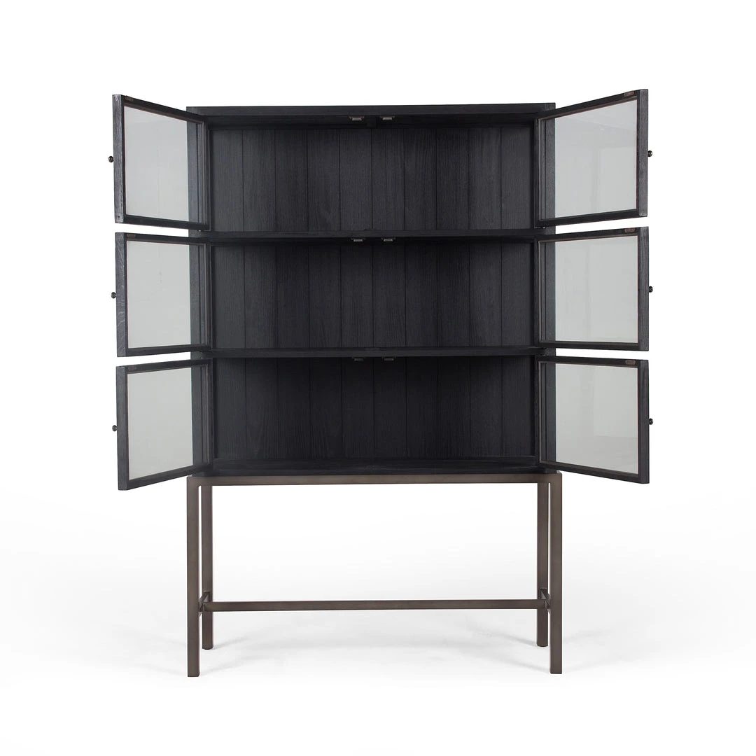 Four Hands New Arrivals Spencer Curio Cabinet Drifted Black 6 Four Hands New Arrivals Spencer Curio Cabinet Drifted Black