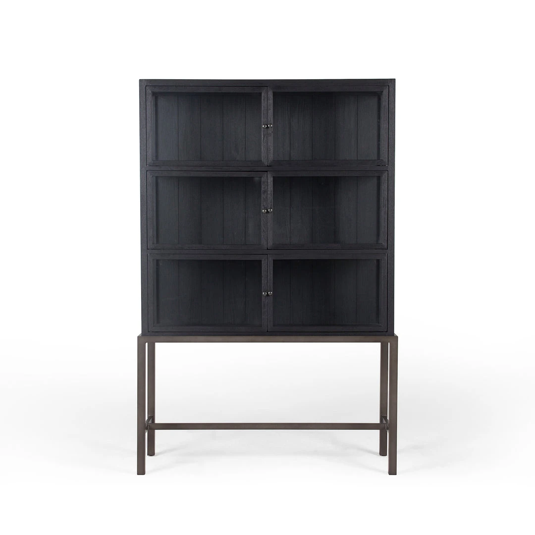 Four Hands New Arrivals Spencer Curio Cabinet Drifted Black 4 Four Hands New Arrivals Spencer Curio Cabinet Drifted Black