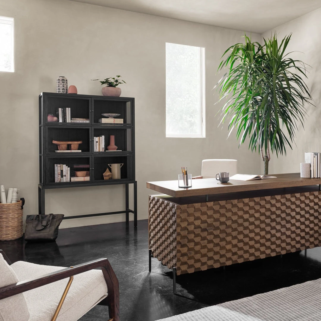 Four Hands New Arrivals Spencer Curio Cabinet Drifted Black 2 Four Hands New Arrivals Spencer Curio Cabinet Drifted Black