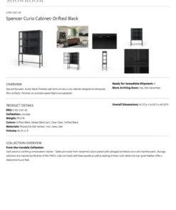 Four Hands New Arrivals Spencer Curio Cabinet Drifted Black 19 Four Hands New Arrivals Spencer Curio Cabinet Drifted Black