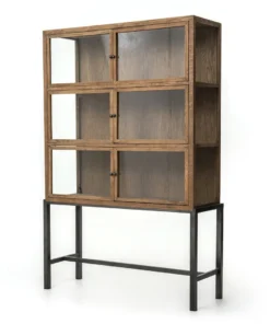 Four Hands Spencer Curio Cabinet Drifted Oak