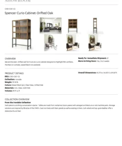 Four Hands Spencer Curio Cabinet Drifted Oak 13 Four Hands Spencer Curio Cabinet Drifted Oak