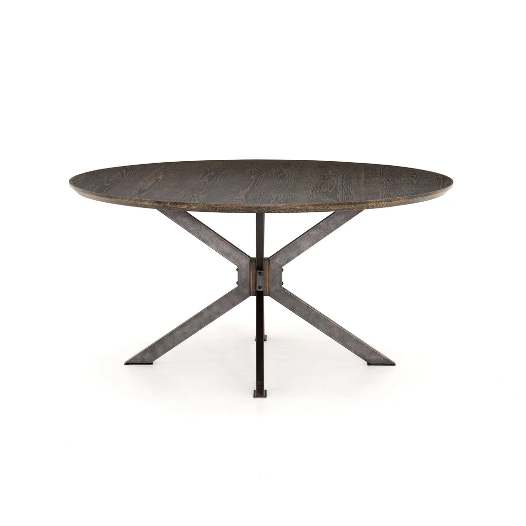 Four Hands Spider Round Dining Table English Brown Oak 4 Four Hands Spider Round Dining Table English Brown Oak