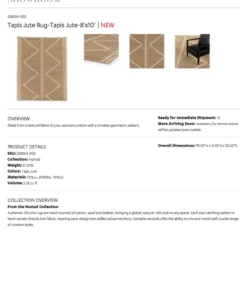 Four Hands New Arrivals Tapis Jute Rug