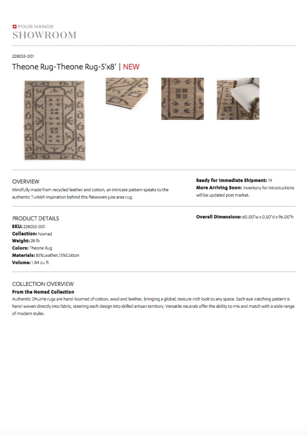 Four Hands Theone Rug New Arrivals 6 Four Hands Theone Rug New Arrivals