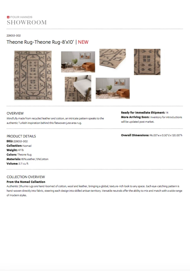 Four Hands Theone Rug New Arrivals 7 Four Hands Theone Rug New Arrivals