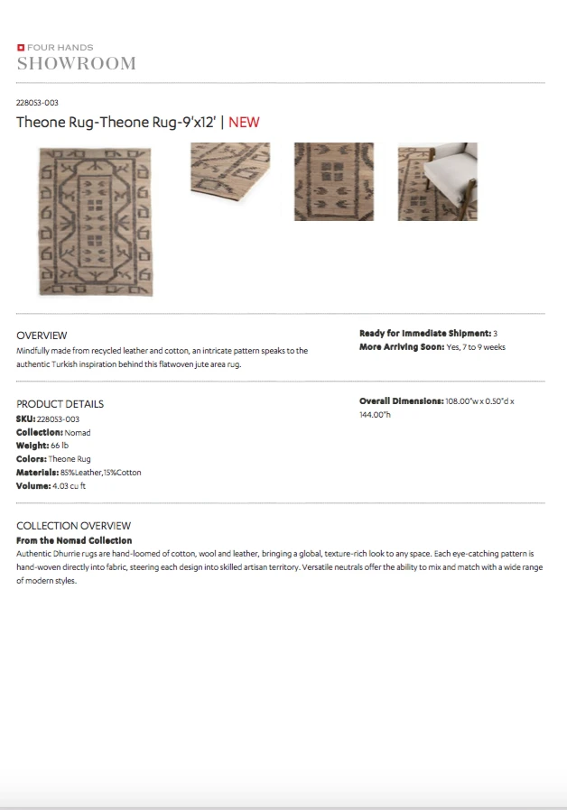 Four Hands Theone Rug New Arrivals 8 Four Hands Theone Rug New Arrivals