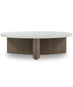 Four Hands Toli Coffee Table White Italian Marble New Arrivals