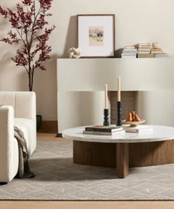 Four Hands Toli Coffee Table White Italian Marble New Arrivals