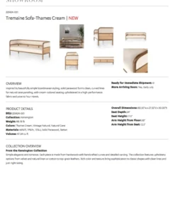 Four Hands Tremaine Sofa Thames Cream New Arrivals