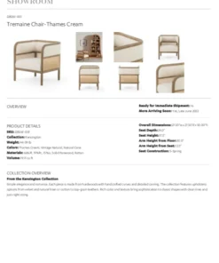 Four Hands Tremaine Chair Thames Cream